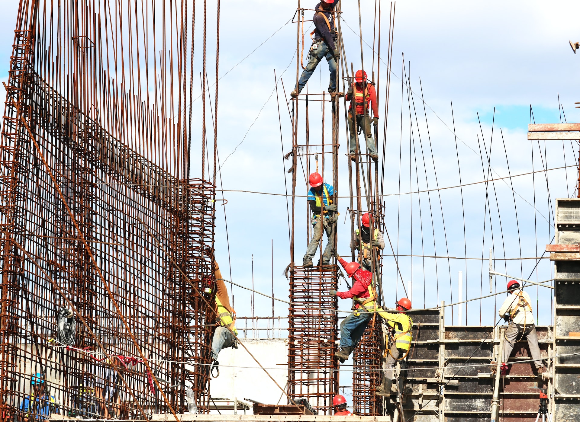 Constructions workers in a construction site