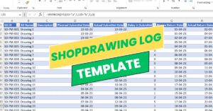 Shop Drawing Log Template