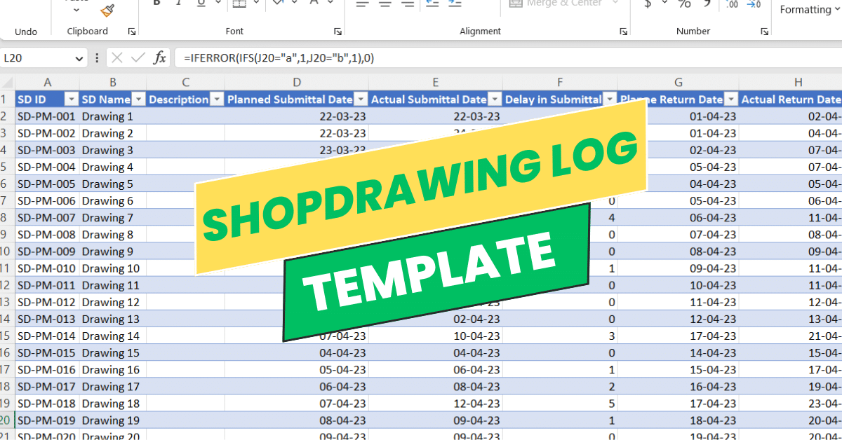 Shop Drawing Log | PM Pro Guide