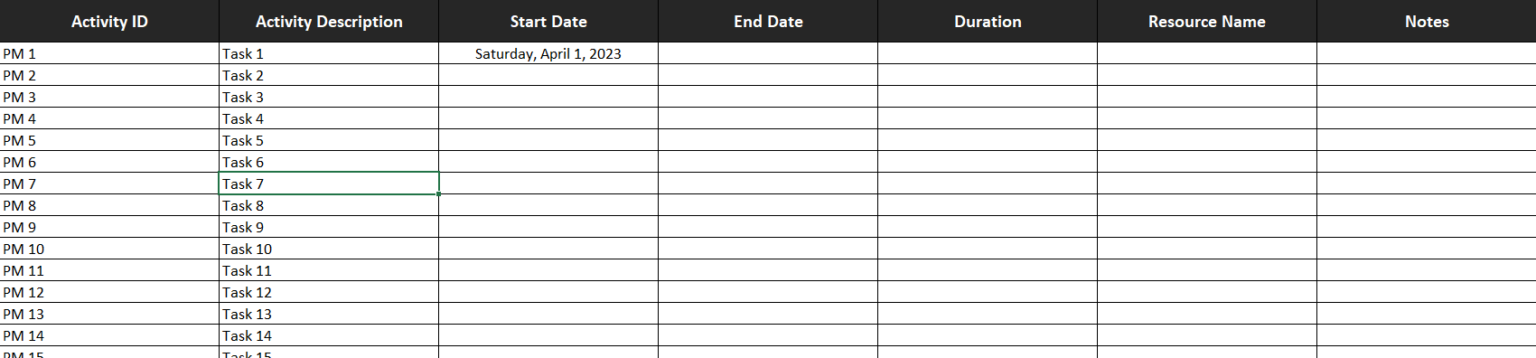 6 Week Look Ahead Schedule Template Free Excel Sheet