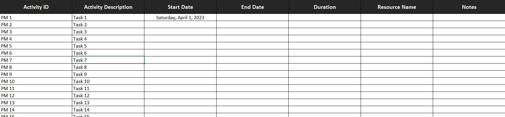 6 week look ahead schedule template