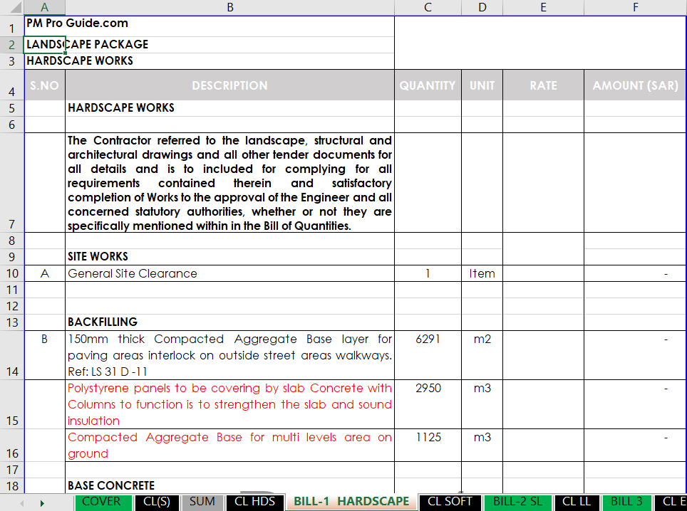 Boq Template Excel Pm Pro Guide 1333