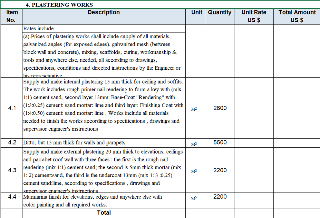 Boq Format For Residential Building In Excel Hot Sex Picture 8076