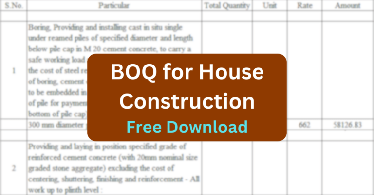 boq for house construction